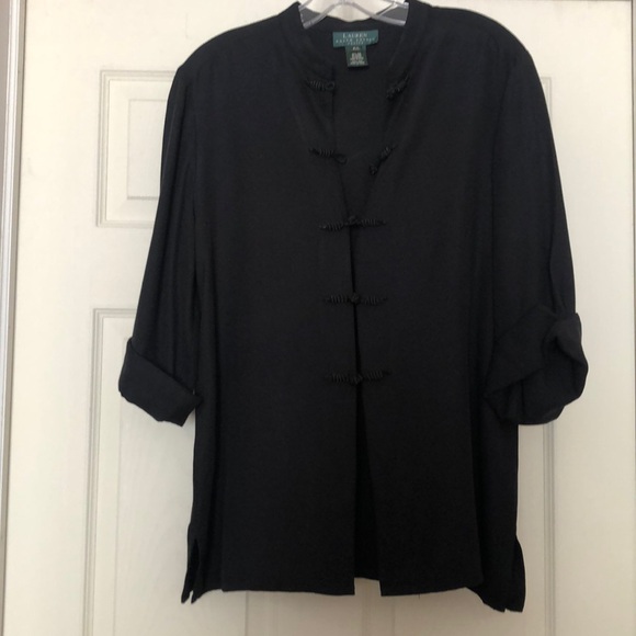 Lauren - Ralph Lauren Petite 100% Silk blouse Size P/L - Picture 2 of 8
